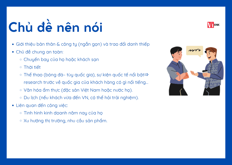 chủ đề tiếp khách nên nói