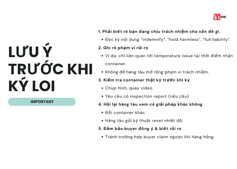 lưu ý trước khi kí LOI