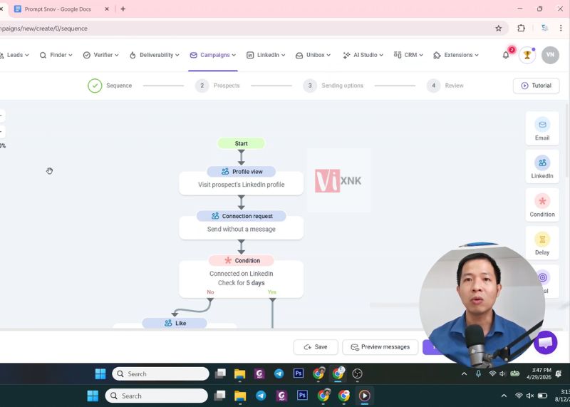 tìm khách hàng xuất khẩu bằng AI snov 9